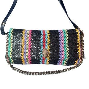 Kurt Geiger Long Kensington Leather Sequence Crossbody Bag with Eagle Head